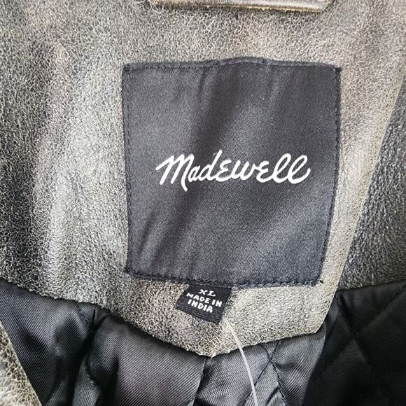 NEW Madewell Distressed Leather Oversized Motorcycle Jacket - Picture 11 of 15